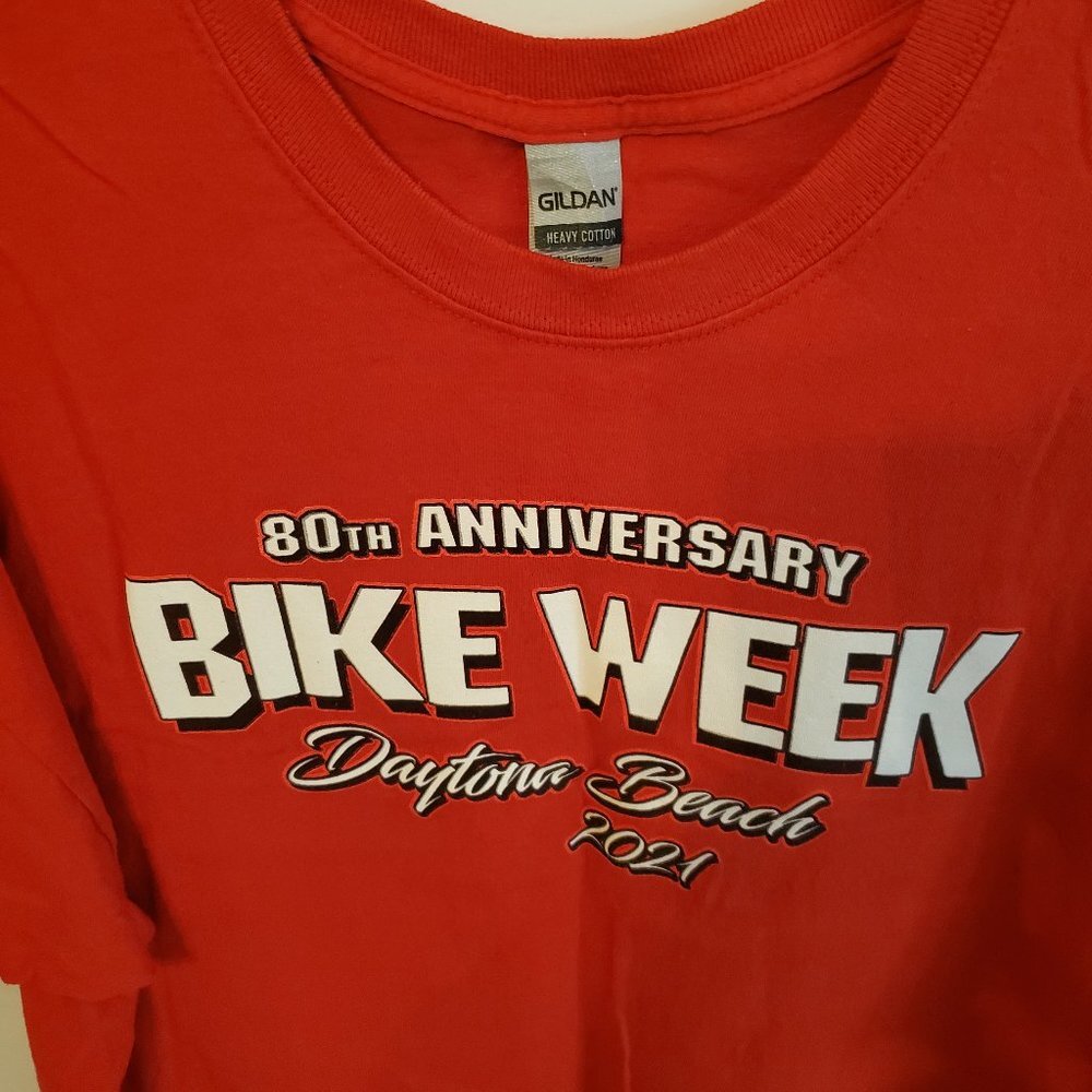 80th Anniversary Bike Week Daytona Beach 2021, short sleeve T-shirt Size 2XL - Picture 1 of 5